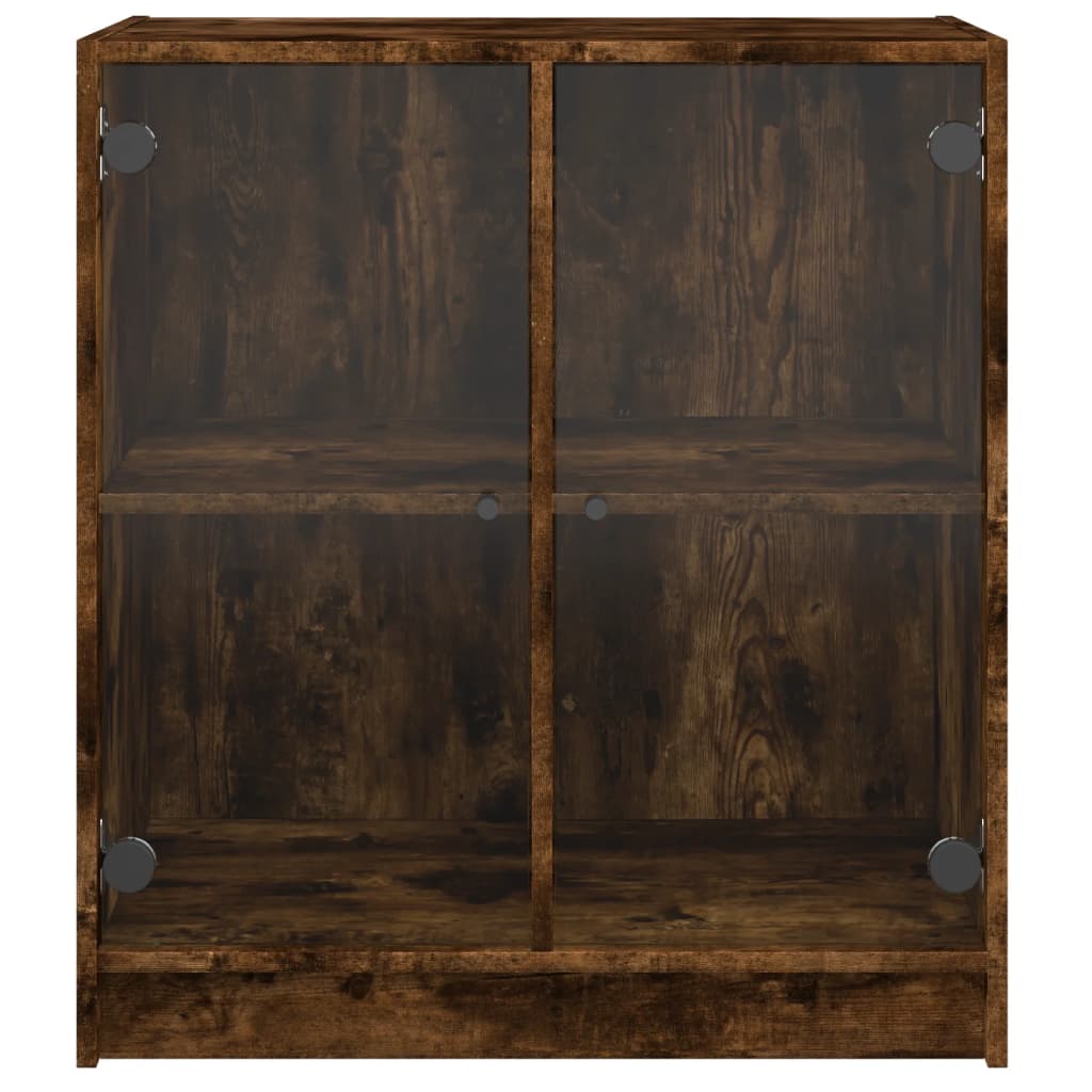 Βοηθητικό Ντουλάπι Καπνιστή Δρυς 68x37x75,5 εκ. Γυάλινες Πόρτες