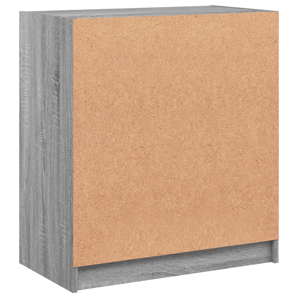 Βοηθητικό Ντουλάπι Sonoma Γκρι 68x37x75,5εκ. με Γυάλινες Πόρτες