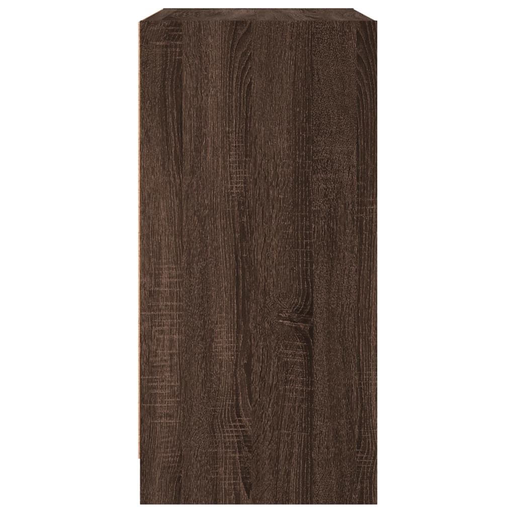 Βοηθητικό Ντουλάπι Καφέ Δρυς 68x37x75,5 εκ. Γυάλινες Πόρτες