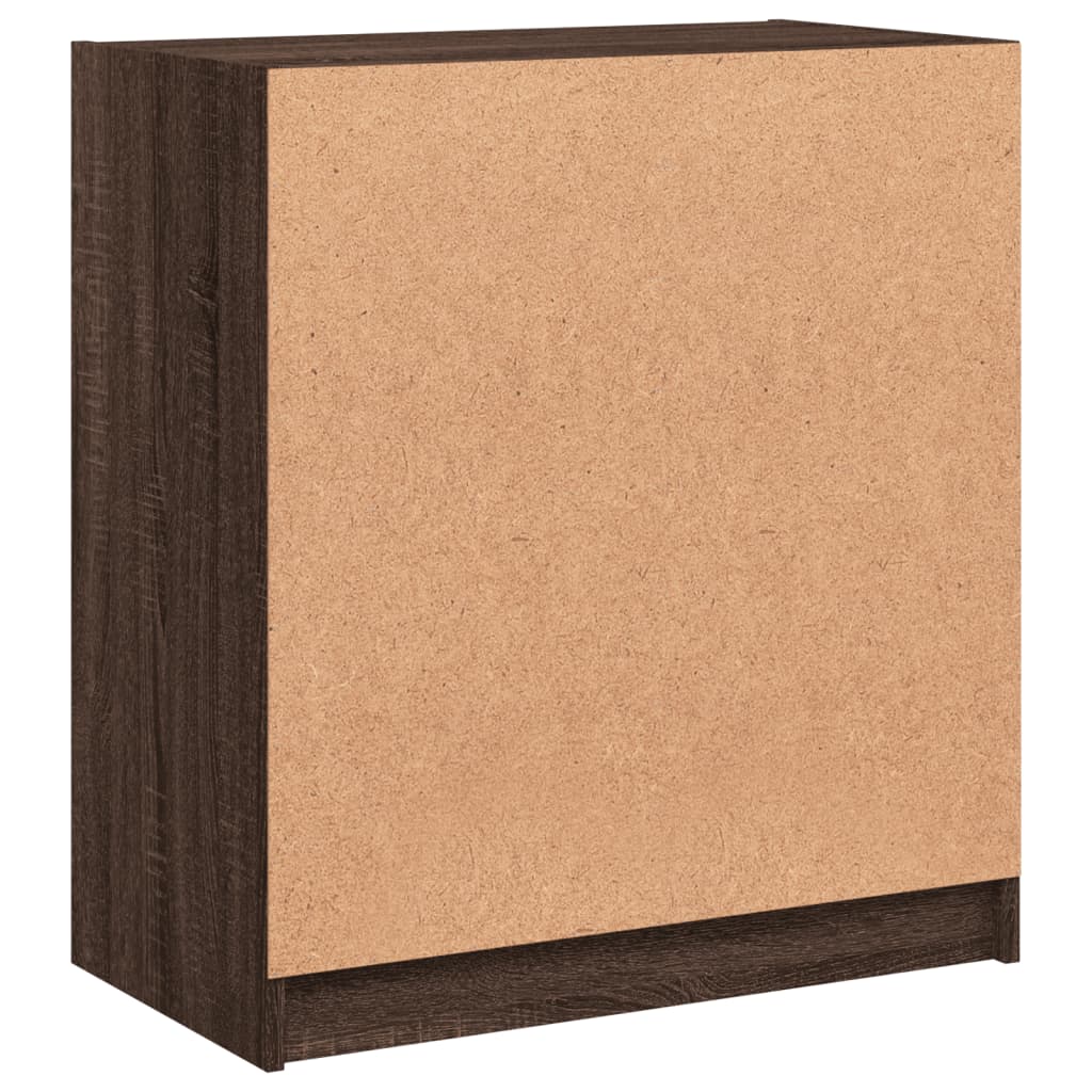 Βοηθητικό Ντουλάπι Καφέ Δρυς 68x37x75,5 εκ. Γυάλινες Πόρτες