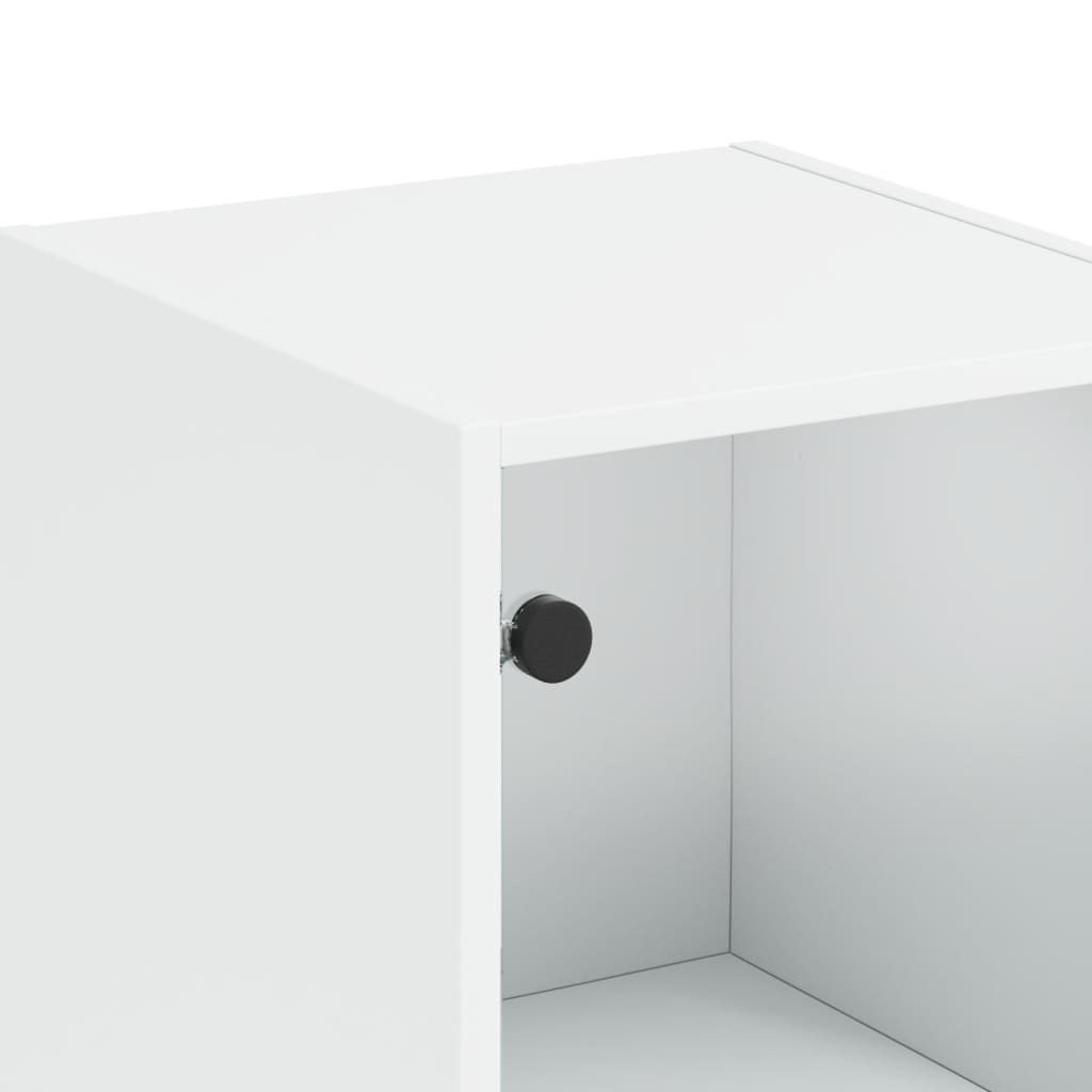 Ντουλάπι Λευκό 35 x 37 x 142 εκ. με Γυάλινες Πόρτες