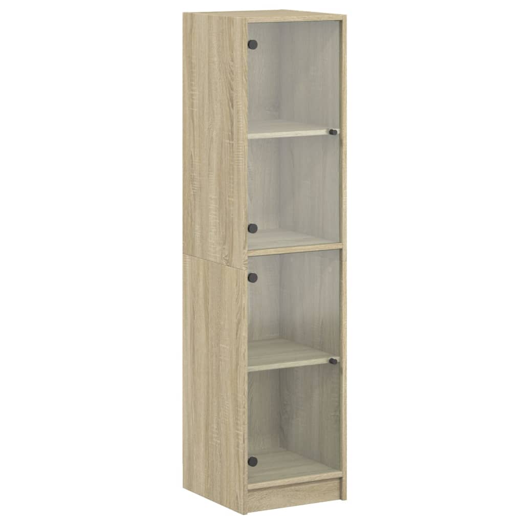 Ντουλάπι Sonoma Δρυς 35 x 37 x 142 εκ. με Γυάλινες Πόρτες - Pakobazaar