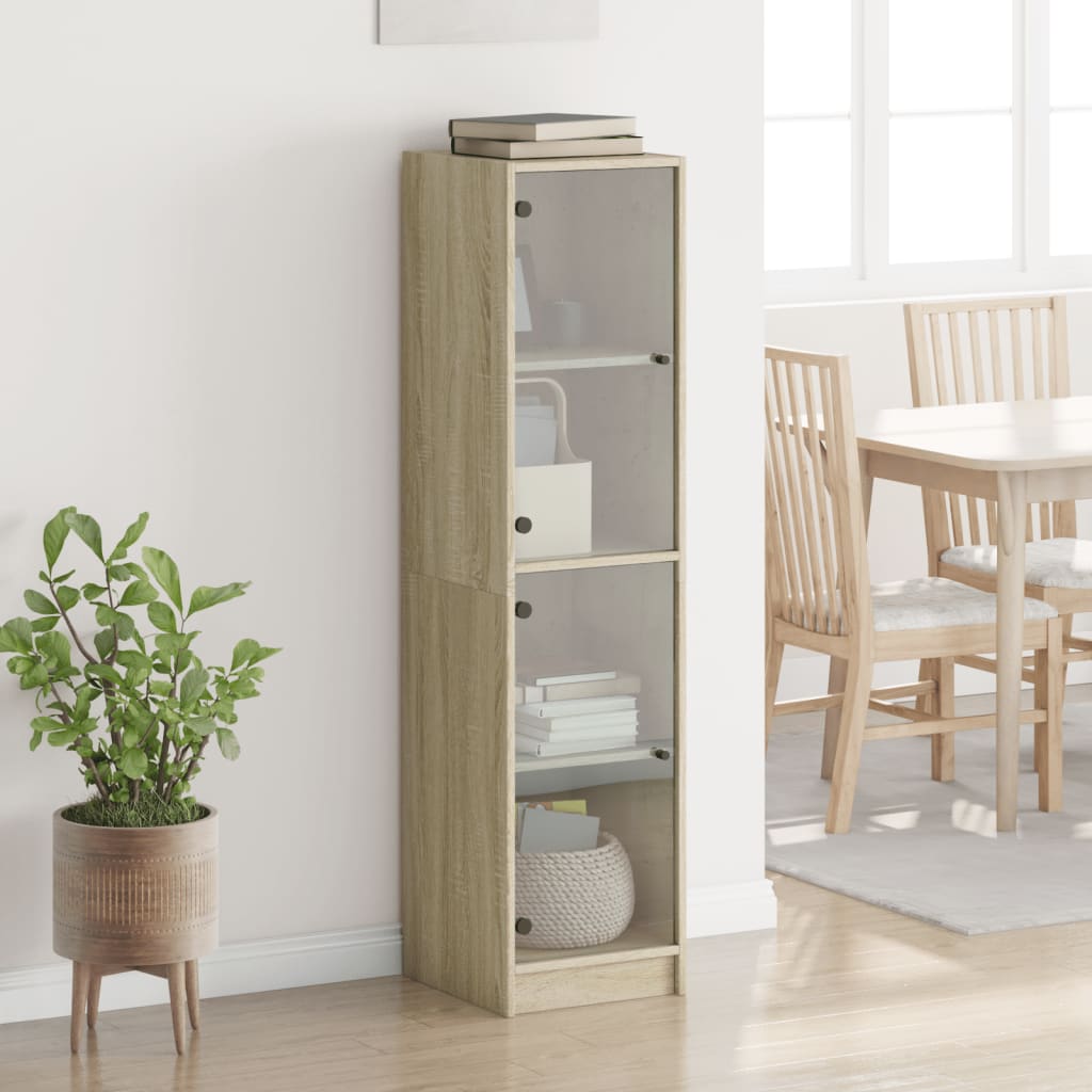 Ντουλάπι Sonoma Δρυς 35 x 37 x 142 εκ. με Γυάλινες Πόρτες - Pakobazaar