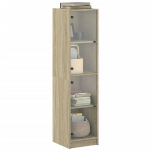 Ντουλάπι Sonoma Δρυς 35 x 37 x 142 εκ. με Γυάλινες Πόρτες - Pakobazaar