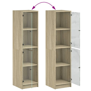 Ντουλάπι Sonoma Δρυς 35 x 37 x 142 εκ. με Γυάλινες Πόρτες - Pakobazaar
