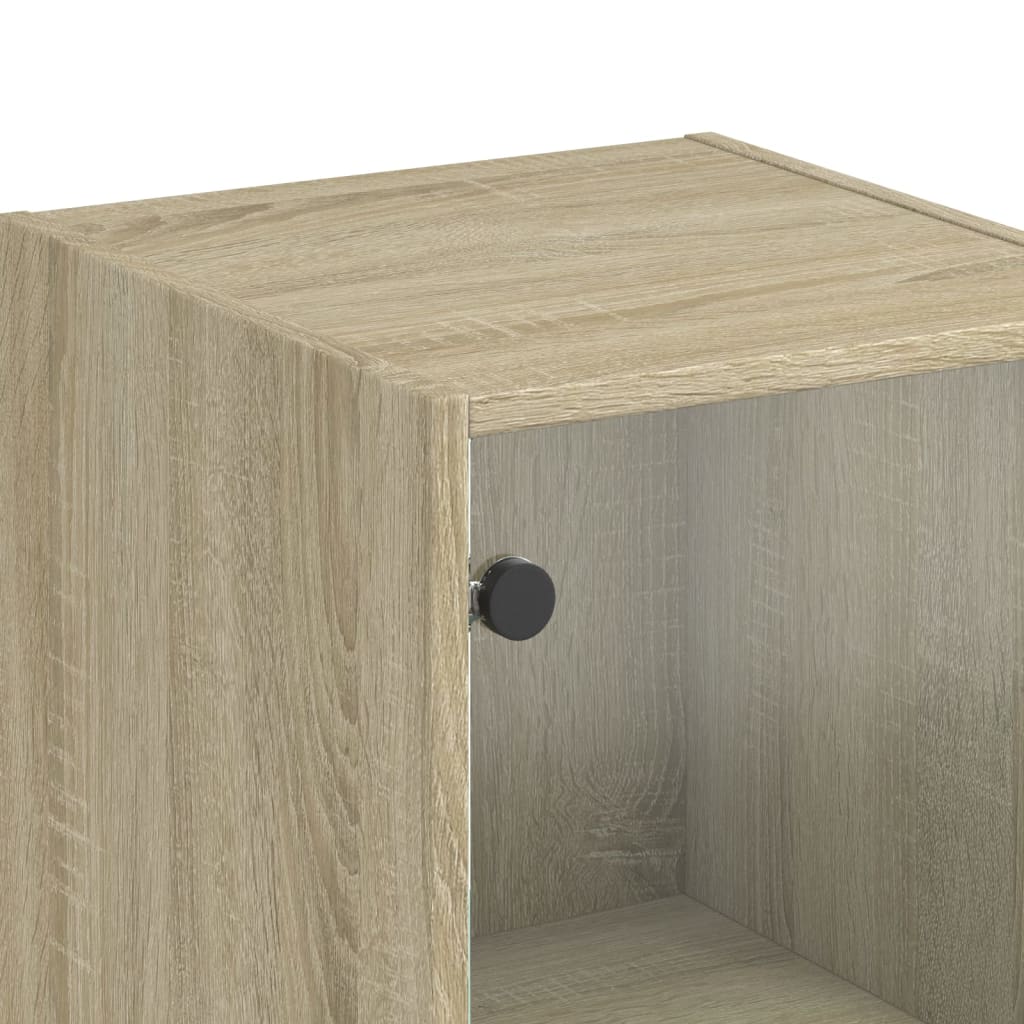 Ντουλάπι Sonoma Δρυς 35 x 37 x 142 εκ. με Γυάλινες Πόρτες - Pakobazaar