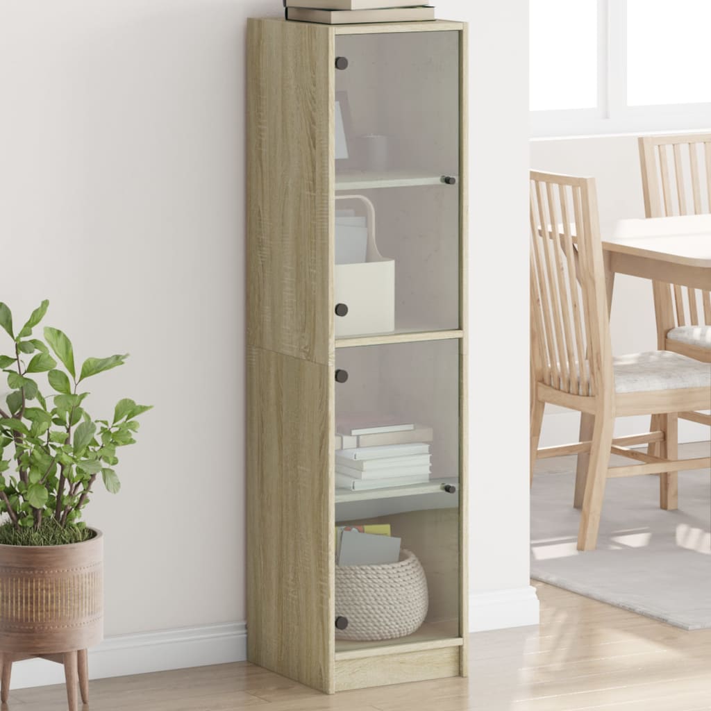 Ντουλάπι Sonoma Δρυς 35 x 37 x 142 εκ. με Γυάλινες Πόρτες - Pakobazaar