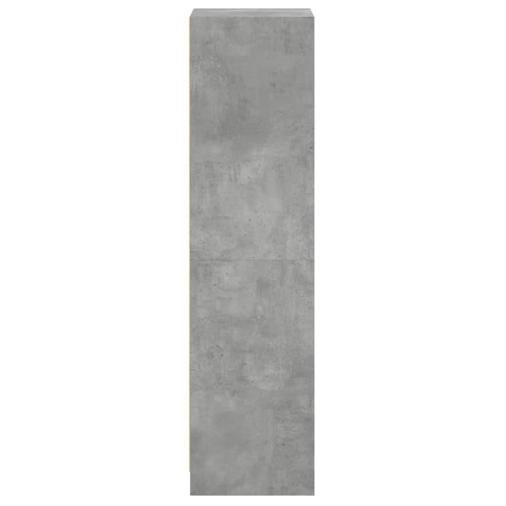 Ντουλάπι Γκρι Σκυροδέματος 35x37x142 εκ. με Γυάλινες Πόρτες - Pakobazaar