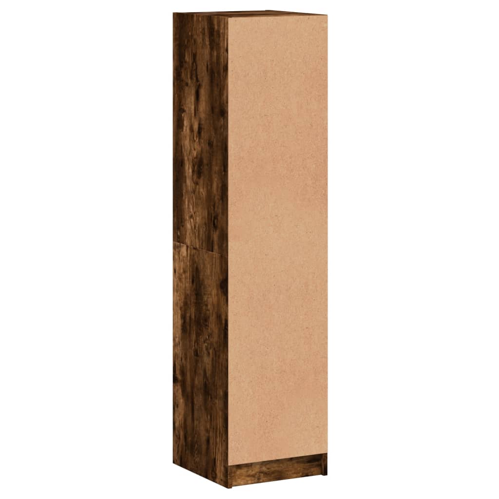 Ντουλάπι Καπνιστή Δρυς 35x37x142 εκ. με Γυάλινες Πόρτες - Pakobazaar