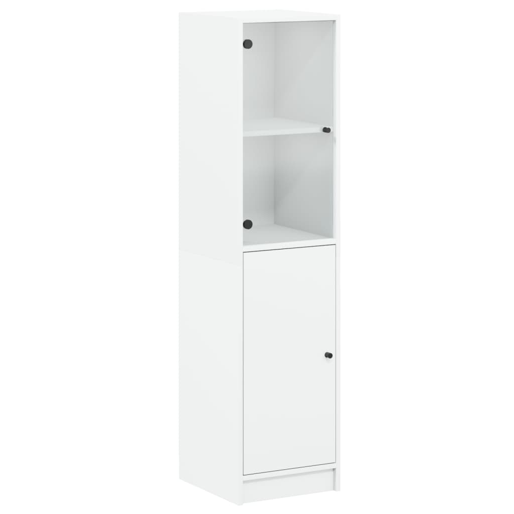 Ντουλάπι Λευκό 35x37x142 εκ. με Γυάλινες Πόρτες