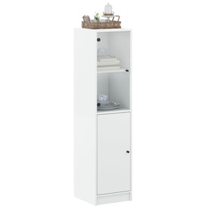 Ντουλάπι Λευκό 35x37x142 εκ. με Γυάλινες Πόρτες
