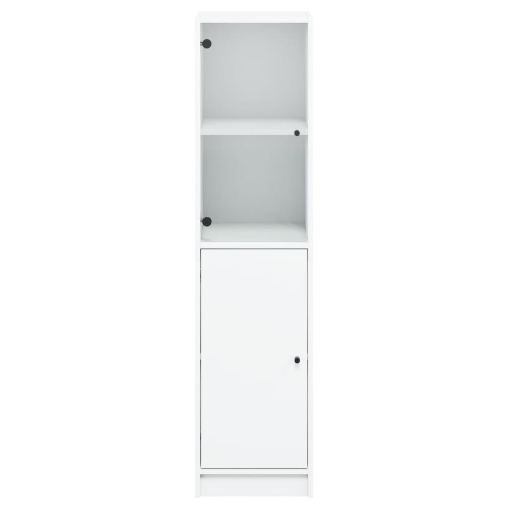 Ντουλάπι Λευκό 35x37x142 εκ. με Γυάλινες Πόρτες