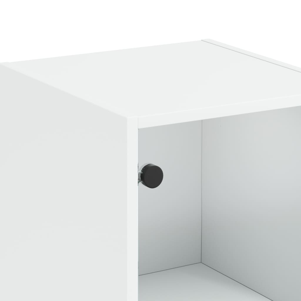 Ντουλάπι Λευκό 35x37x142 εκ. με Γυάλινες Πόρτες