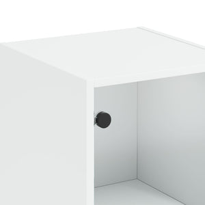 Ντουλάπι Λευκό 35x37x142 εκ. με Γυάλινες Πόρτες