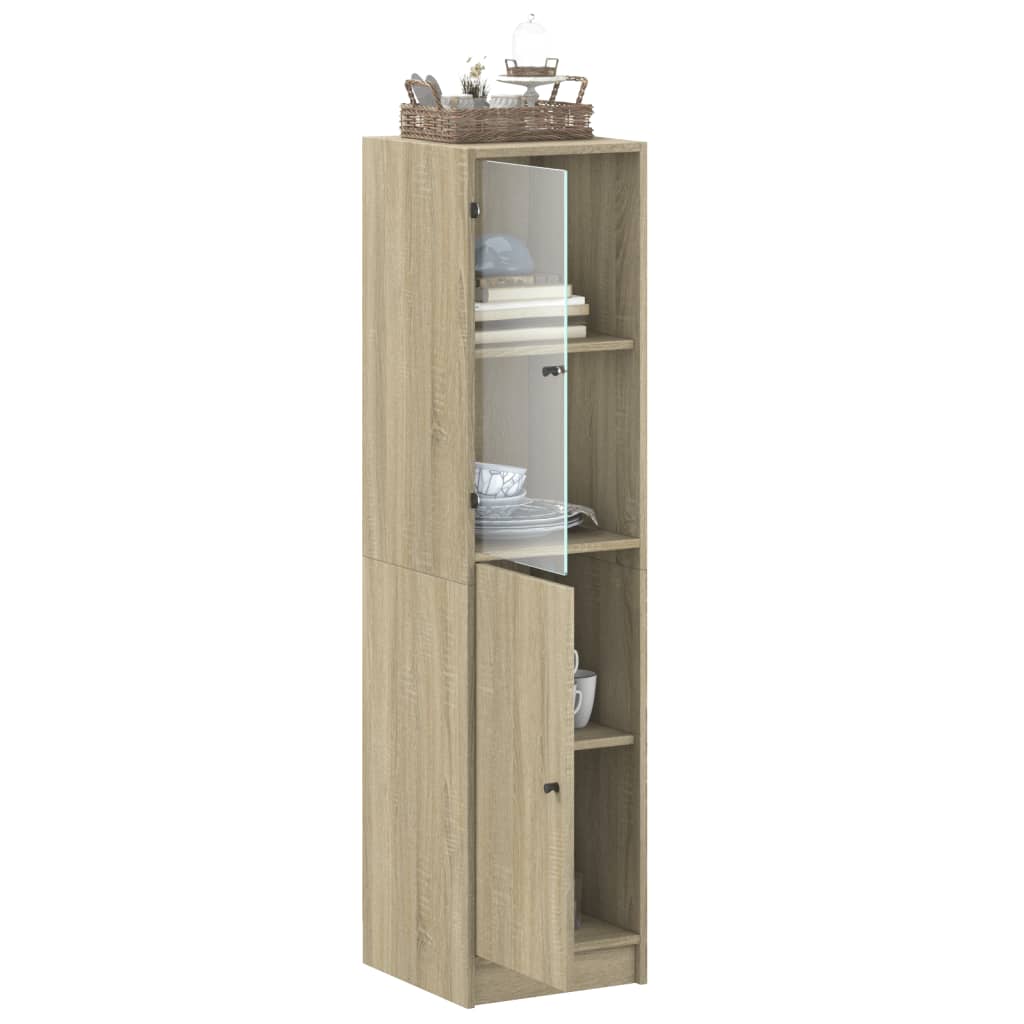 Ντουλάπι Sonoma Δρυς 35 x 37 x 142 εκ. με Γυάλινη Πόρτα - Pakobazaar
