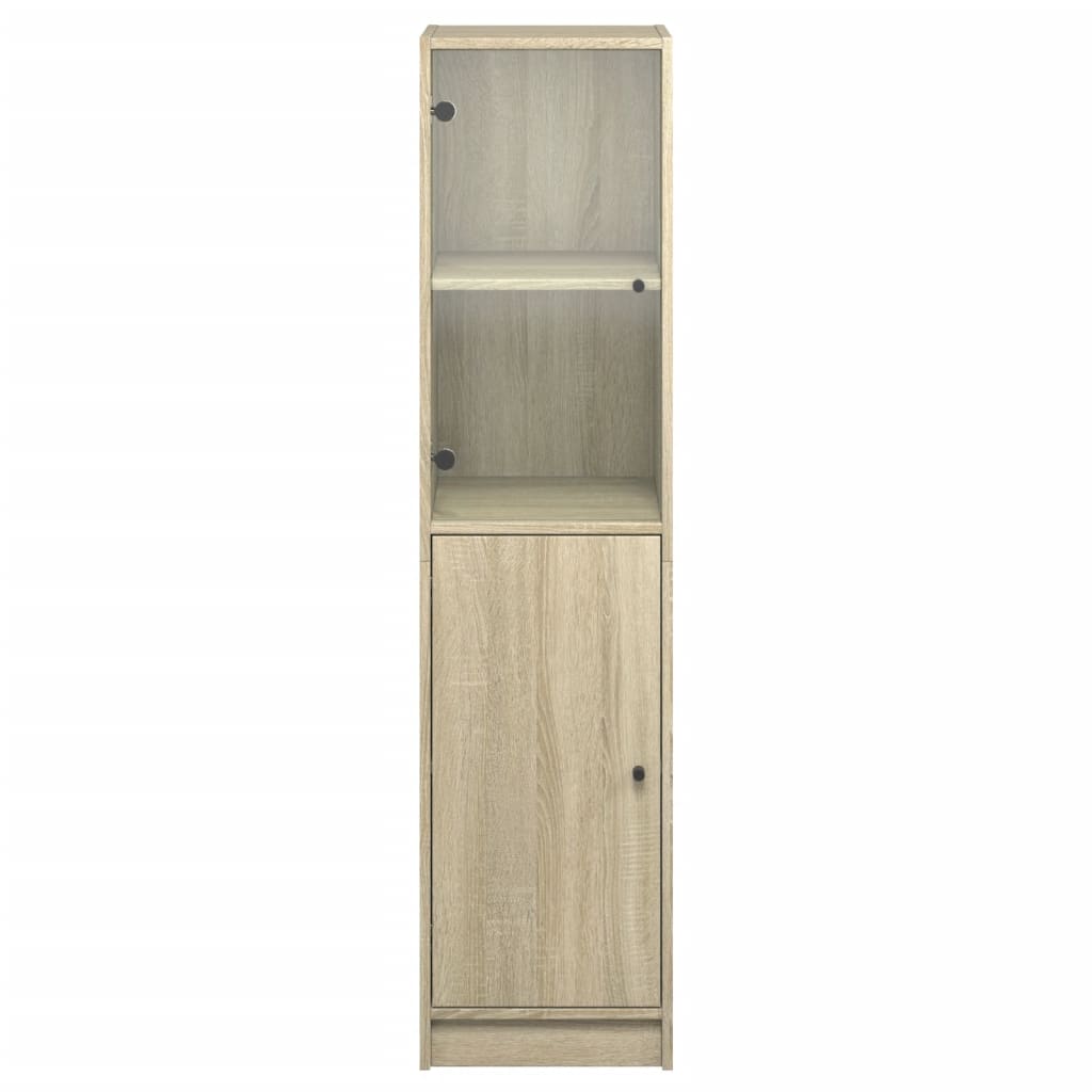 Ντουλάπι Sonoma Δρυς 35 x 37 x 142 εκ. με Γυάλινη Πόρτα - Pakobazaar