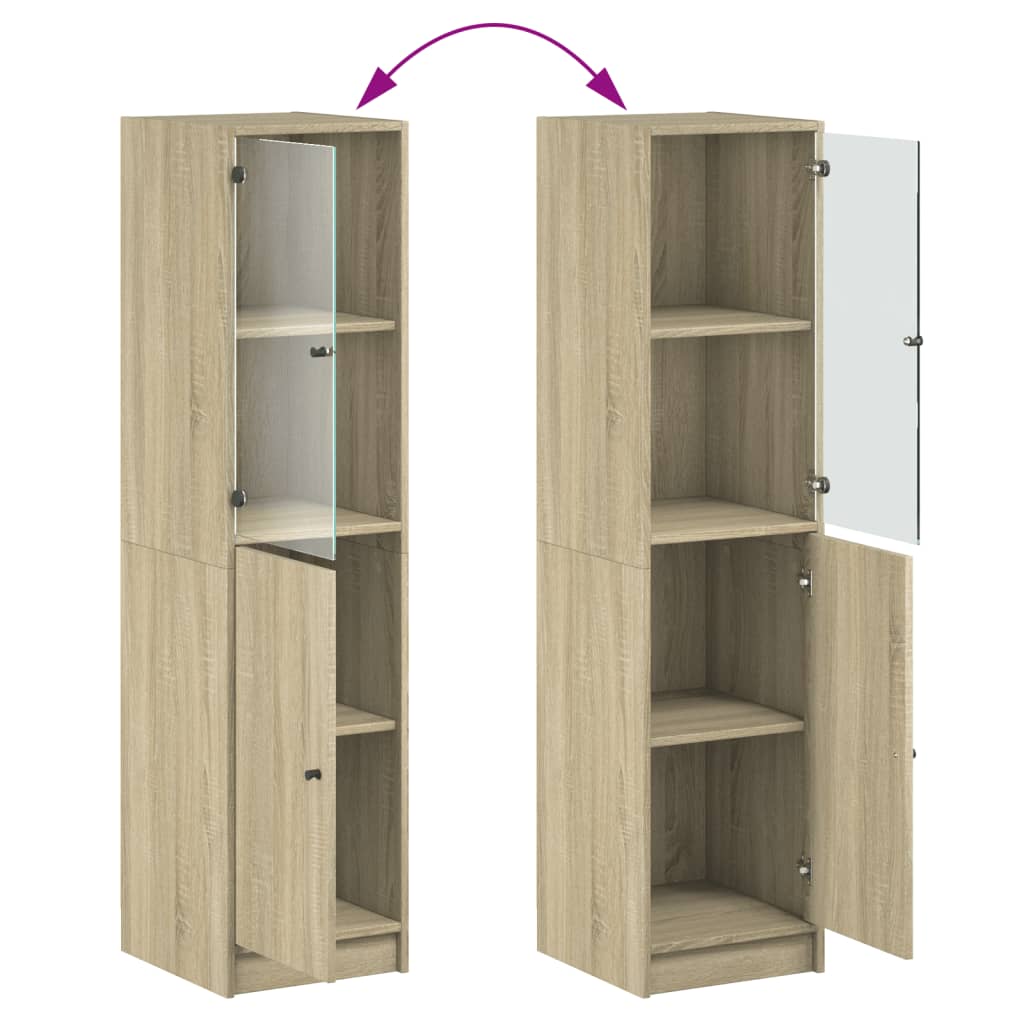 Ντουλάπι Sonoma Δρυς 35 x 37 x 142 εκ. με Γυάλινη Πόρτα - Pakobazaar