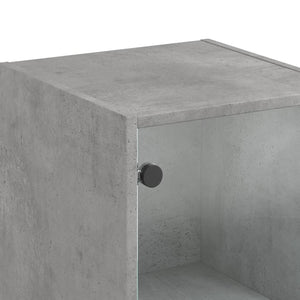 Ντουλάπι Γκρι Σκυροδέματος 35x37x142 εκ. με Γυάλινη Πόρτα - Pakobazaar