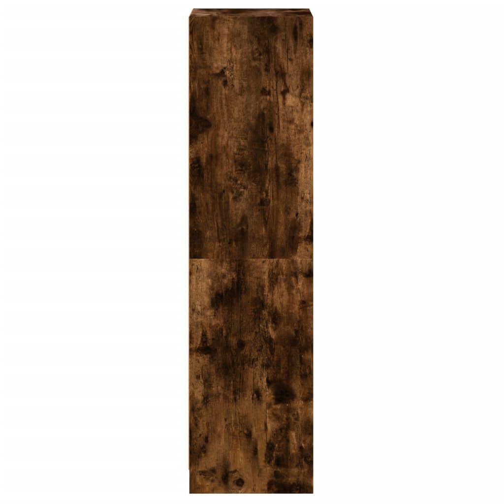 Ντουλάπι Καπνιστή Δρυς 35x37x142 εκ. με Γυάλινη Πόρτα