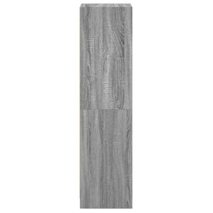 Ντουλάπι Γκρι Sonoma 35x37x142 εκ. με Γυάλινη Πόρτα - Pakobazaar