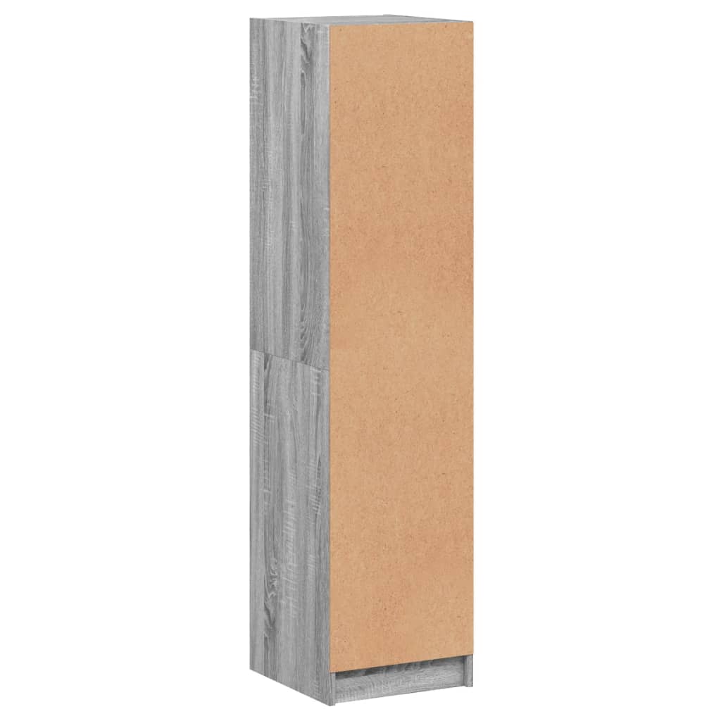Ντουλάπι Γκρι Sonoma 35x37x142 εκ. με Γυάλινη Πόρτα - Pakobazaar