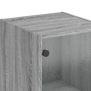 Ντουλάπι Γκρι Sonoma 35x37x142 εκ. με Γυάλινη Πόρτα - Pakobazaar