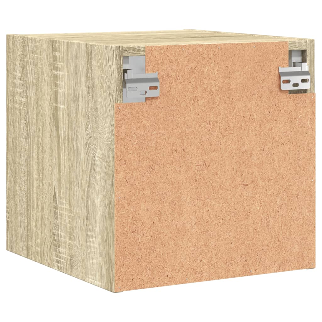 Κομοδίνα 2 τεμ. Sonoma Δρυς 35x37x35 εκ. με Γυάλινες Πόρτες