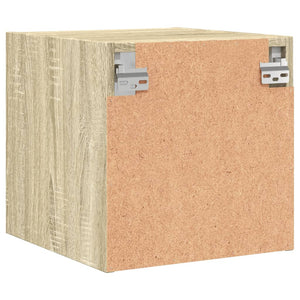 Κομοδίνα 2 τεμ. Sonoma Δρυς 35x37x35 εκ. με Γυάλινες Πόρτες