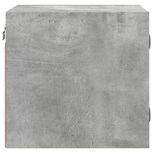 Κομοδίνο Γκρι Σκυροδέματος 35x37x35 εκ. με Γυάλινη Πόρτα