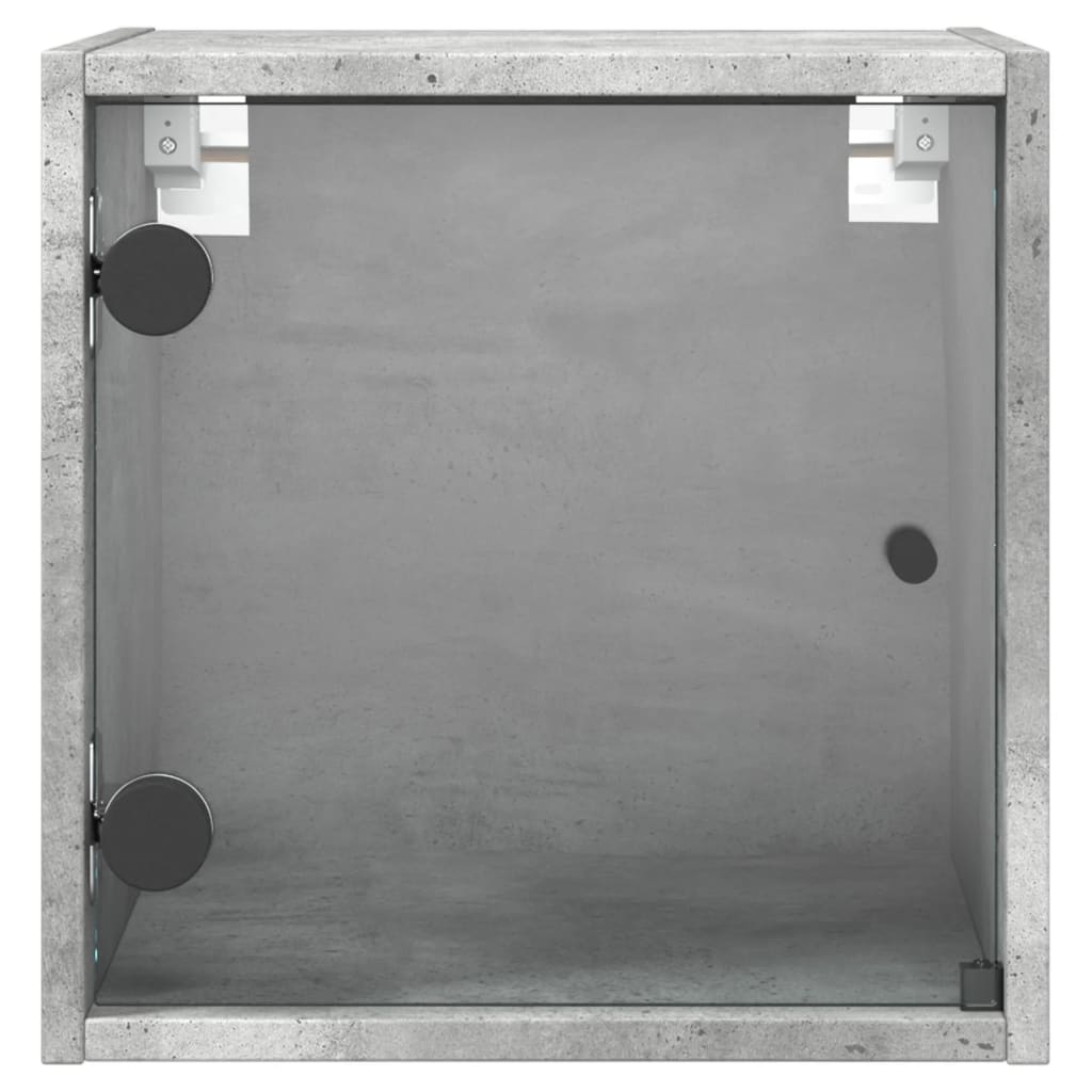 Κομοδίνα 2 τεμ. Γκρι Σκυρ. 35x37x35 εκ. με Γυάλινες Πόρτες