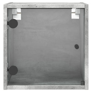 Κομοδίνα 2 τεμ. Γκρι Σκυρ. 35x37x35 εκ. με Γυάλινες Πόρτες