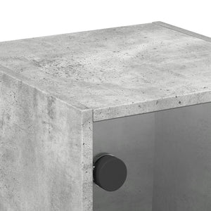 Κομοδίνα 2 τεμ. Γκρι Σκυρ. 35x37x35 εκ. με Γυάλινες Πόρτες