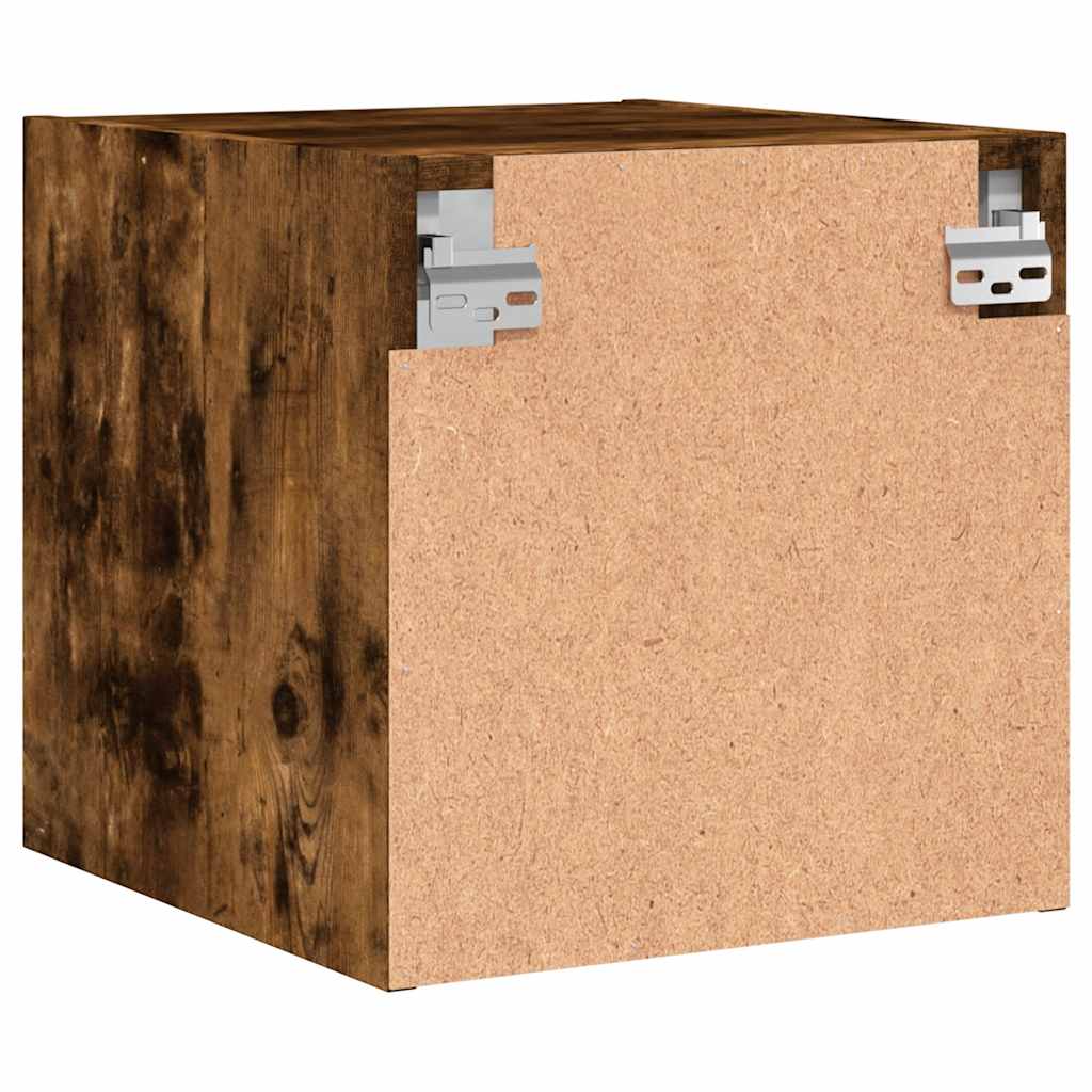 Κομοδίνο Καπνιστή Δρυς 35 x 37 x 35 εκ. με Γυάλινη Πόρτα