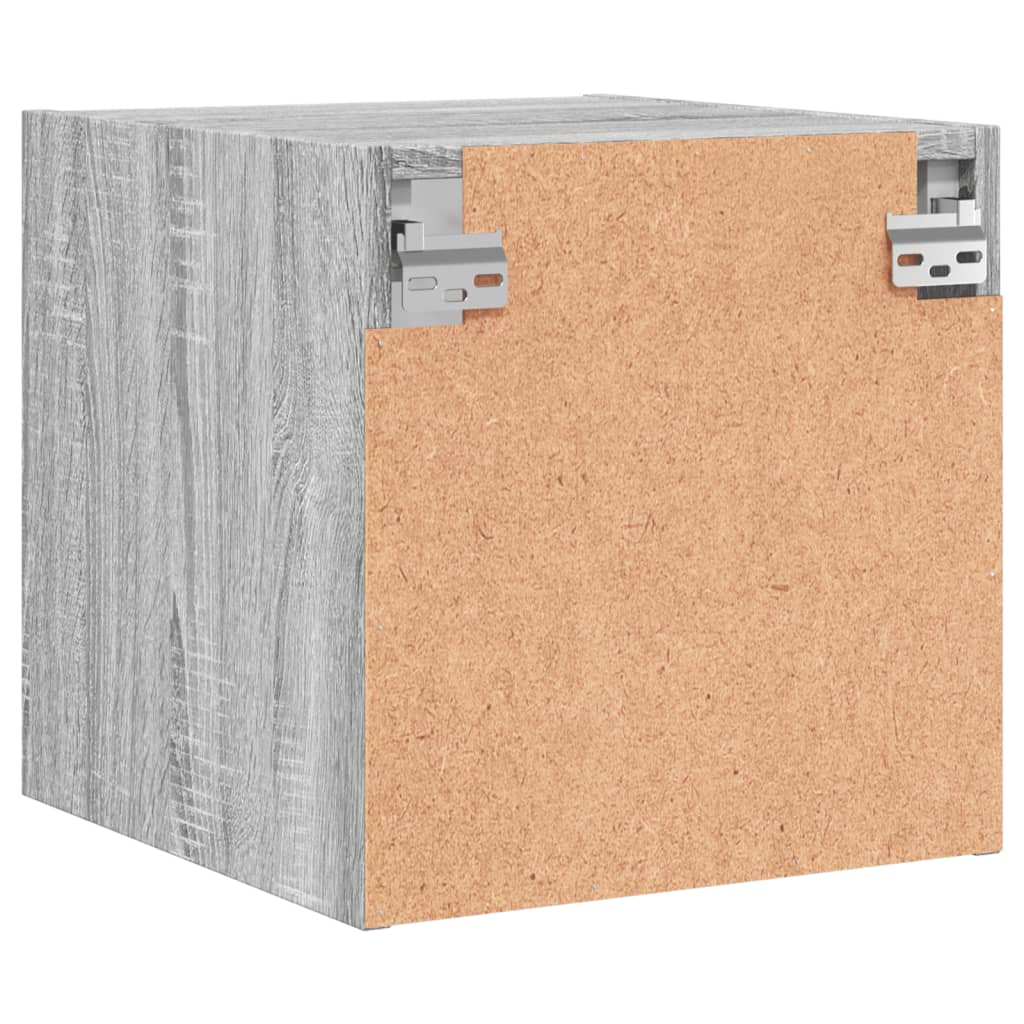 Κομοδίνα 2 τεμ. Γκρι Sonoma 35x37x35 εκ. με Γυάλινες Πόρτες