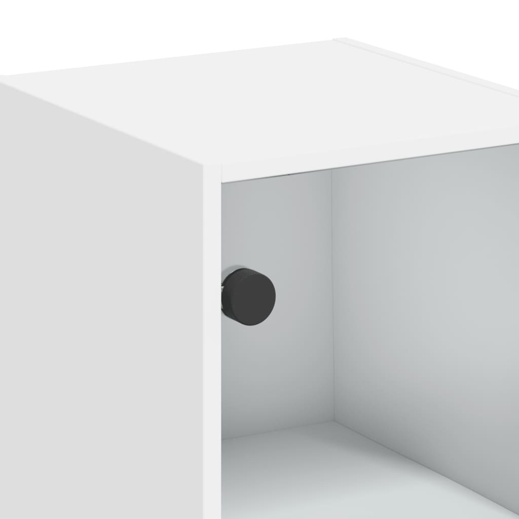 Ντουλάπι Τοίχου Λευκό 35x37x68,5 εκ. με Γυάλινες Πόρτες - Pakobazaar