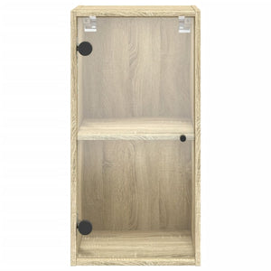 Ντουλάπι Τοίχου Sonoma Δρυς 35x37x68,5 εκ. με Γυάλινες Πόρτες