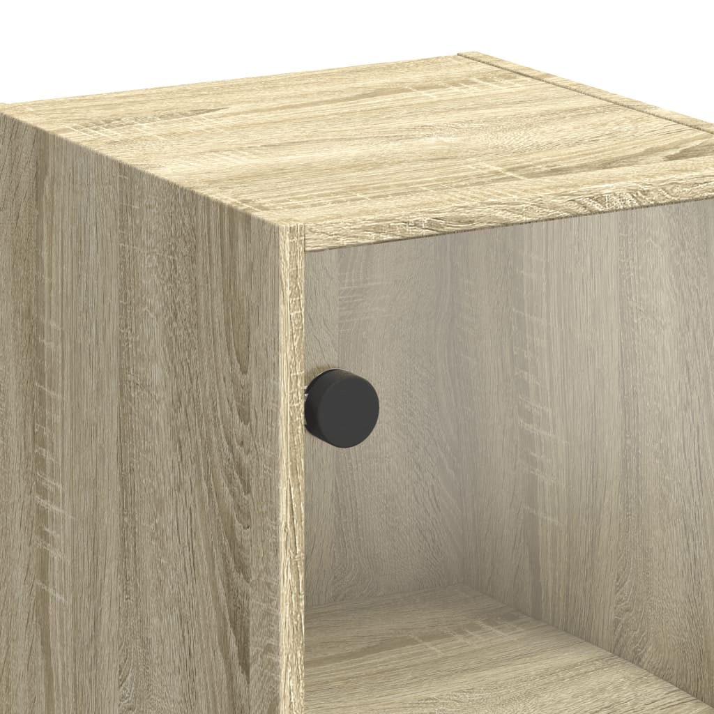 Ντουλάπι Τοίχου Sonoma Δρυς 35x37x68,5 εκ. με Γυάλινες Πόρτες