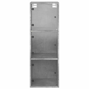Ντουλάπι Τοίχου Γκρι Σκυροδ. 35x37x100εκ. με Γυάλινες Πόρτες - Pakobazaar