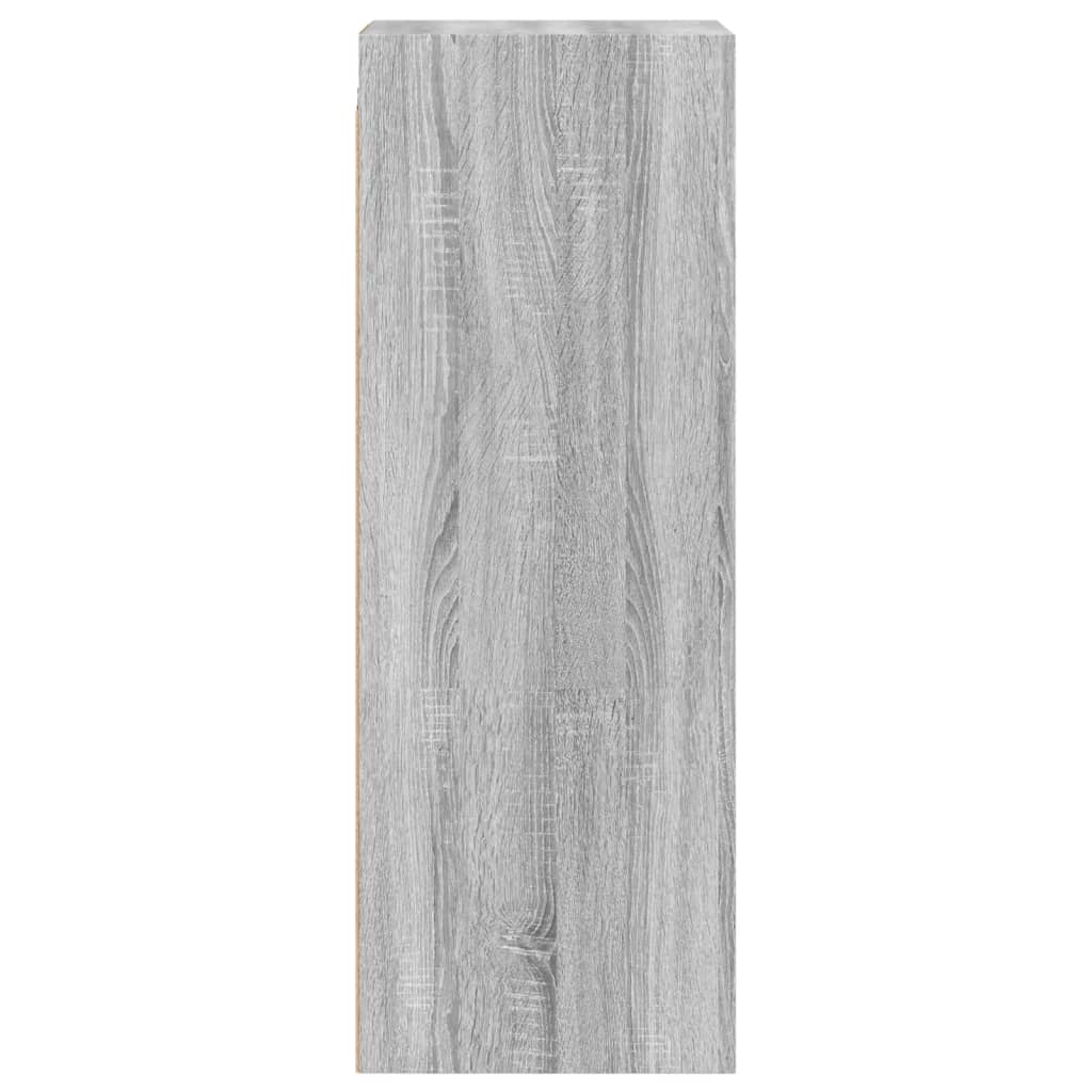 Ντουλάπι Τοίχου Sonoma Γκρι 35x37x100 εκ. με Γυάλινες Πόρτες