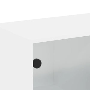 Ντουλάπι Τοίχου Λευκό 68x37x68,5 εκ. με Γυάλινες Πόρτες - Pakobazaar