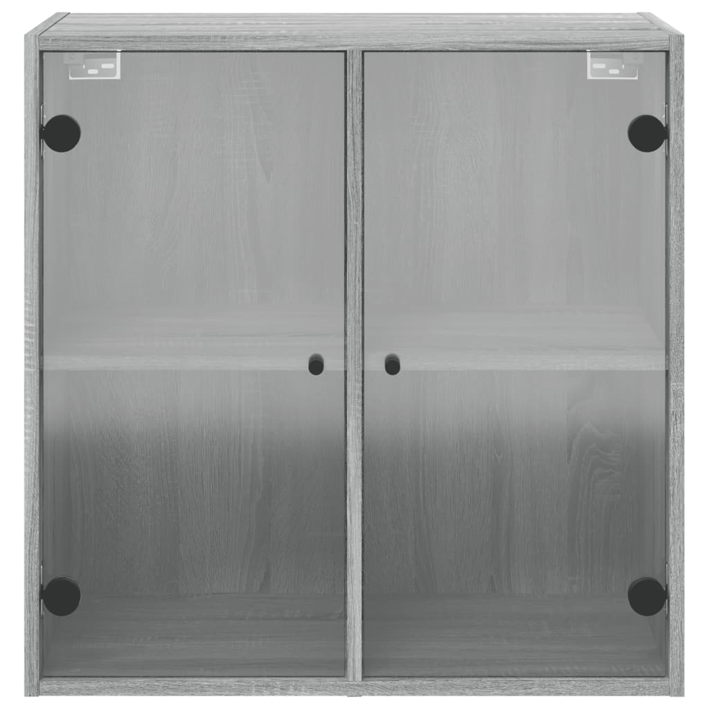 Ντουλάπι Τοίχου Sonoma Γκρι 68x37x68,5 εκ. με Γυάλινες Πόρτες - Pakobazaar