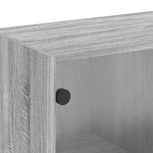 Ντουλάπι Τοίχου Sonoma Γκρι 68x37x68,5 εκ. με Γυάλινες Πόρτες - Pakobazaar