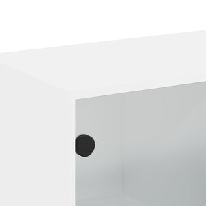 Ντουλάπι Τοίχου Λευκό 68,5x37x35 εκ. με Γυάλινες Πόρτες