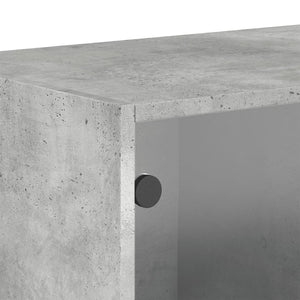 Κομοδίνα 2 τεμ. Γκρι Σκυρ. 68,5x37x35 εκ. με Γυάλινες Πόρτες