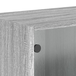 Ντουλάπι Τοίχου Γκρι Sonoma 68,5x37x35 εκ. με Γυάλινες Πόρτες