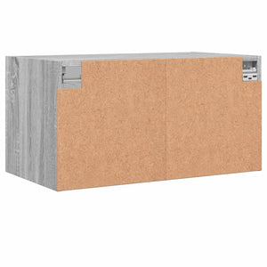 Κομοδίνα 2 τεμ. Γκρι Sonoma 68,5x37x35 εκ. με Γυάλινες Πόρτες