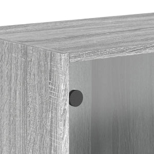 Κομοδίνα 2 τεμ. Γκρι Sonoma 68,5x37x35 εκ. με Γυάλινες Πόρτες