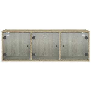 Ντουλάπι Τοίχου Sonoma Δρυς 102x37x35 εκ. με Γυάλινες Πόρτες - Pakobazaar