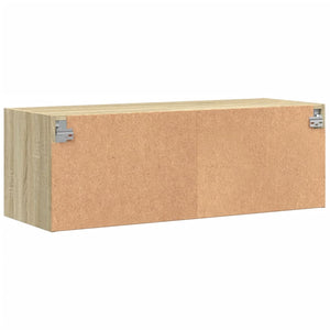 Ντουλάπι Τοίχου Sonoma Δρυς 102x37x35 εκ. με Γυάλινες Πόρτες - Pakobazaar