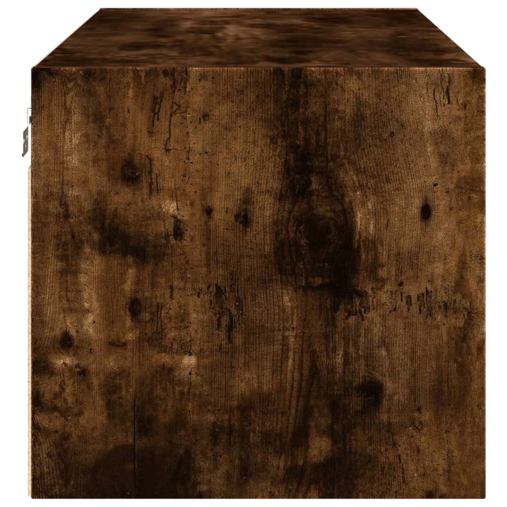 Ντουλάπι Τοίχου Καπνιστή Δρυς 102x37x35 εκ. Γυάλινες Πόρτες